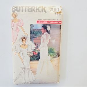 Vintage Butterick Wedding Pattern #3511 Misses Bride Bridesmaid Dresses Sz 6-10